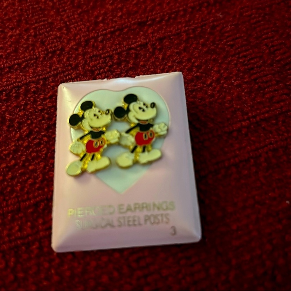 Vintage new with tags Mickey Mouse stud earrings